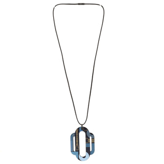 Hermes Attelage Etriers Tattoo Pendant Necklace Printed Enamel
