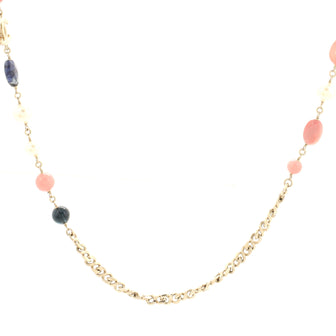 Chanel CC Long Necklace Faux Pearls, Beads, Stones and Metal with Enamel