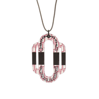 Hermes Attelage Etriers Tattoo Pendant Necklace Printed Enamel