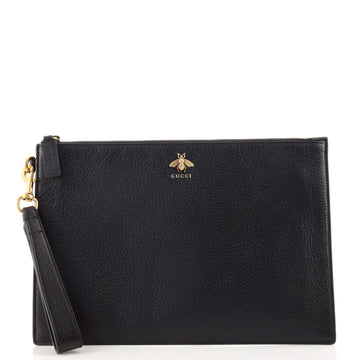 Gucci Bee Wristlet Clutch Leather