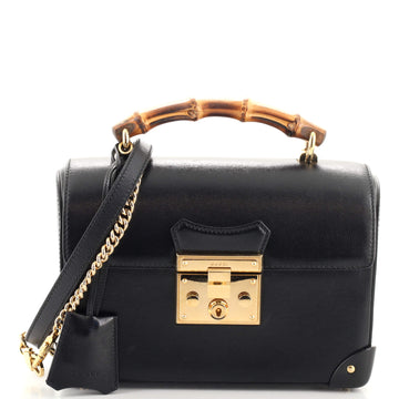 Gucci Padlock Bamboo Shoulder Bag Leather Small