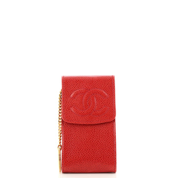 Chanel Vintage Timeless CC Phone Holder Pouch Caviar Mini