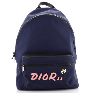 Christian Dior KAWS Bee Rider Backpack Nylon with Applique Large