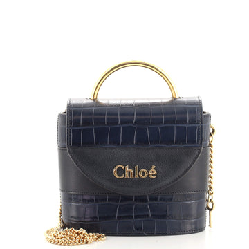Chloe Aby Lock Bag Crocodile Embossed Leather Small