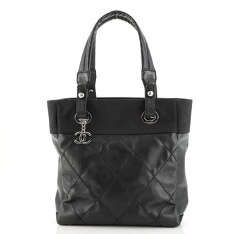 Chanel Biarritz Tote Quilted Coated Canvas Small