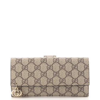 Gucci Interlocking G French Wallet GG Coated Canvas Long