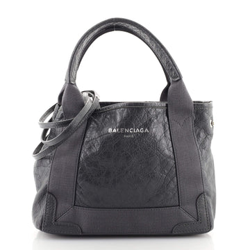 Balenciaga Navy Cabas Leather XS