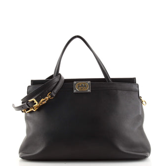 Gucci Linea Matisse Interlocking G Top Handle Tote Leather Medium