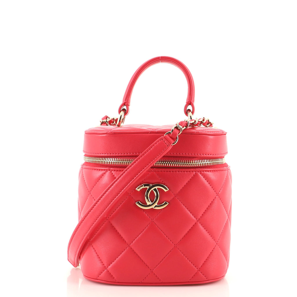 Chanel Trendy CC Top Handle Vanity Case Quilted Lambskin Small Pink  178364376