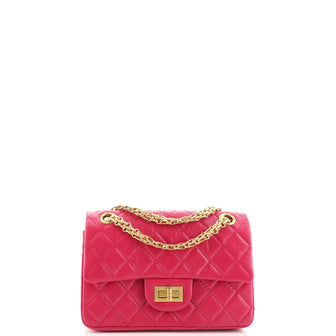 CHANEL Aged Calfskin Quilted 2.55 Reissue Mini Flap Pink 1046711