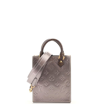 Louis Vuitton Petit Sac Plat Bag Monogram Vernis with Monogram Canvas