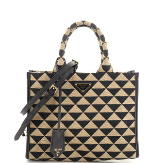 Prada Symbole Shopper Tote Jacquard Small