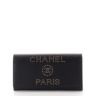 Chanel Deauville Flap Wallet Caviar Long