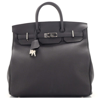 Hermes HAC Birkin Bag Black Togo with Palladium Hardware 40