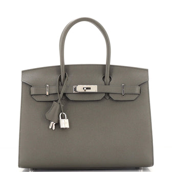 Hermes Birkin Sellier Bag Green Epsom with Palladium Hardware 30