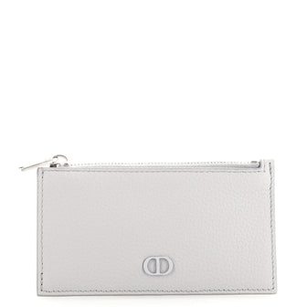 Christian Dior Zipped Card Holder Grained Calfskin