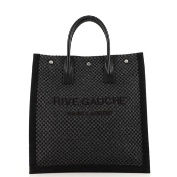 Saint Laurent Rive Gauche Shopper Tote Checkered Fabric Tall