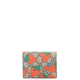 Gucci Flap Card Case Printed GG Coated Canvas