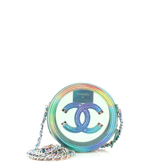 Chanel Filigree Round Clutch with Chain PVC with Lambskin Mini