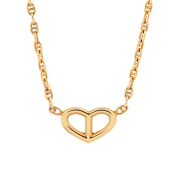 Hermes Chaine d'Ancre Heart Pendant Necklace 18K Rose Gold