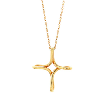 Tiffany & Co. Elsa Peretti Infinity Cross Pendant Necklace 18K Yellow Gold Small