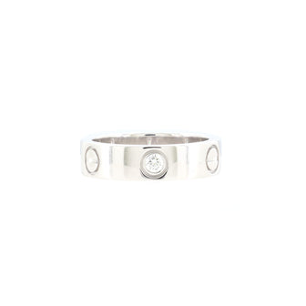 Cartier Love 3 Diamonds Band Ring 18K White Gold with Diamond