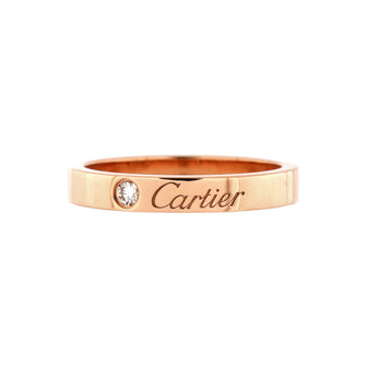 C de Cartier Wedding Band Ring 18K Rose Gold with Diamond