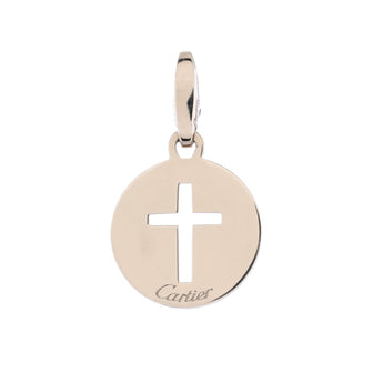 Cartier Cross Symbol Pendant Charm Pendant & Charms 18K White Gold