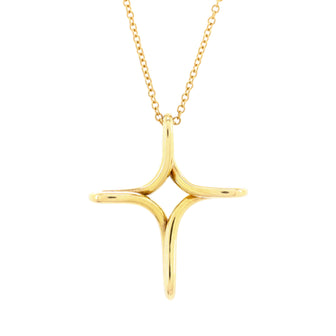 Tiffany & Co. Elsa Peretti Infinity Cross Pendant Necklace 18K Yellow Gold Small