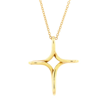 Tiffany & Co. Elsa Peretti Infinity Cross Pendant Necklace 18K Yellow Gold Small