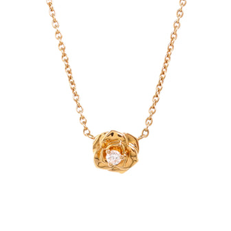 Piaget Rose Pendant Necklace 18K Yellow Gold with Diamond