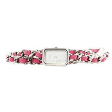 Chanel Premiere Rock Triple Row Quartz Watch Stainless Steel and Leather with Mother of Pearl 16