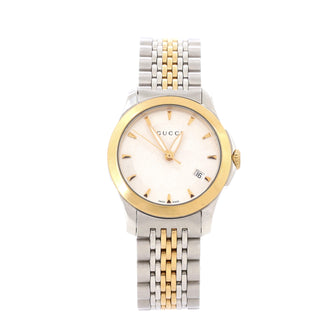 Gucci G-Timeless Diamante Quartz Watch Stainless Steel and Plated Metal 27