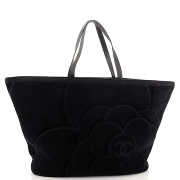 Chanel Beach Tote Camellia Terry Cloth Large