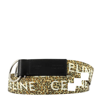 Celine Double Ring Belt Printed Textile and Calfskin Medium