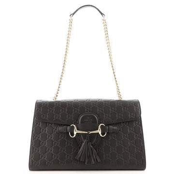 Gucci Emily Chain Flap Bag Guccissima Leather Medium
