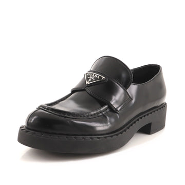 Prada Women's Triangle Logo Loafers Spazzolato Leather