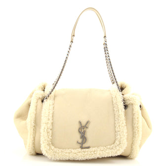 Saint Laurent Nolita Satchel Leather and Shearling Medium