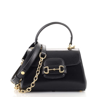 Gucci Horsebit 1955 Top Handle Flap Bag Leather Mini