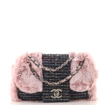 Chanel Fantasy Flap Bag Fur and Tweed Small