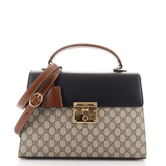Gucci Padlock Top Handle Bag GG Coated Canvas and Leather Medium
