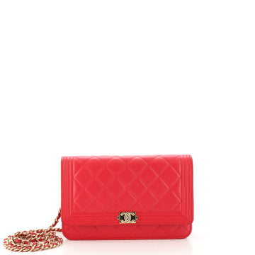 Chanel Boy Wallet on Chain Quilted Lambskin
