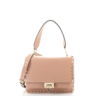 Valentino Rockstud Chain Top Handle Satchel Leather Medium