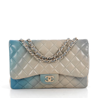 Chanel Classic Single Flap Degrade Handbag Quilted Blue 1785803