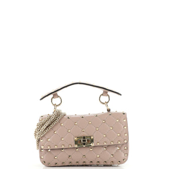 Valentino Garavani Rockstud Spike Flap Bag Quilted Leather Small