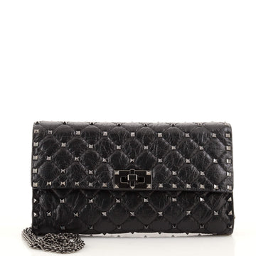 Valentino Garavani Rockstud Spike Wallet on Chain Quilted Leather Small
