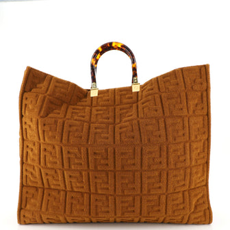 Fendi Sunshine Shopper Tote Terry Cloth XL