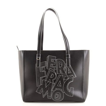 Salvatore Ferragamo Bonnie Tote Perforated Leather Small
