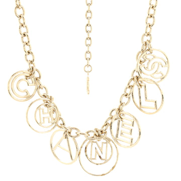 Chanel Hoop Cuba Logo Necklace Metal