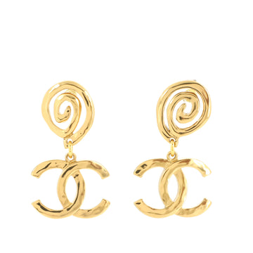 Chanel Swirl CC Dangle Earrings Metal
